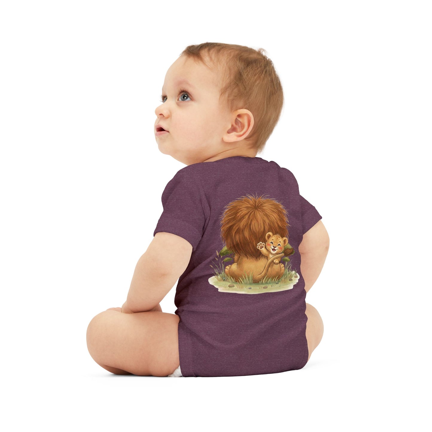 Cute Lion Onesie with Graphic on Front & Back | Embrace the Wild | Infant Jersey One Piece