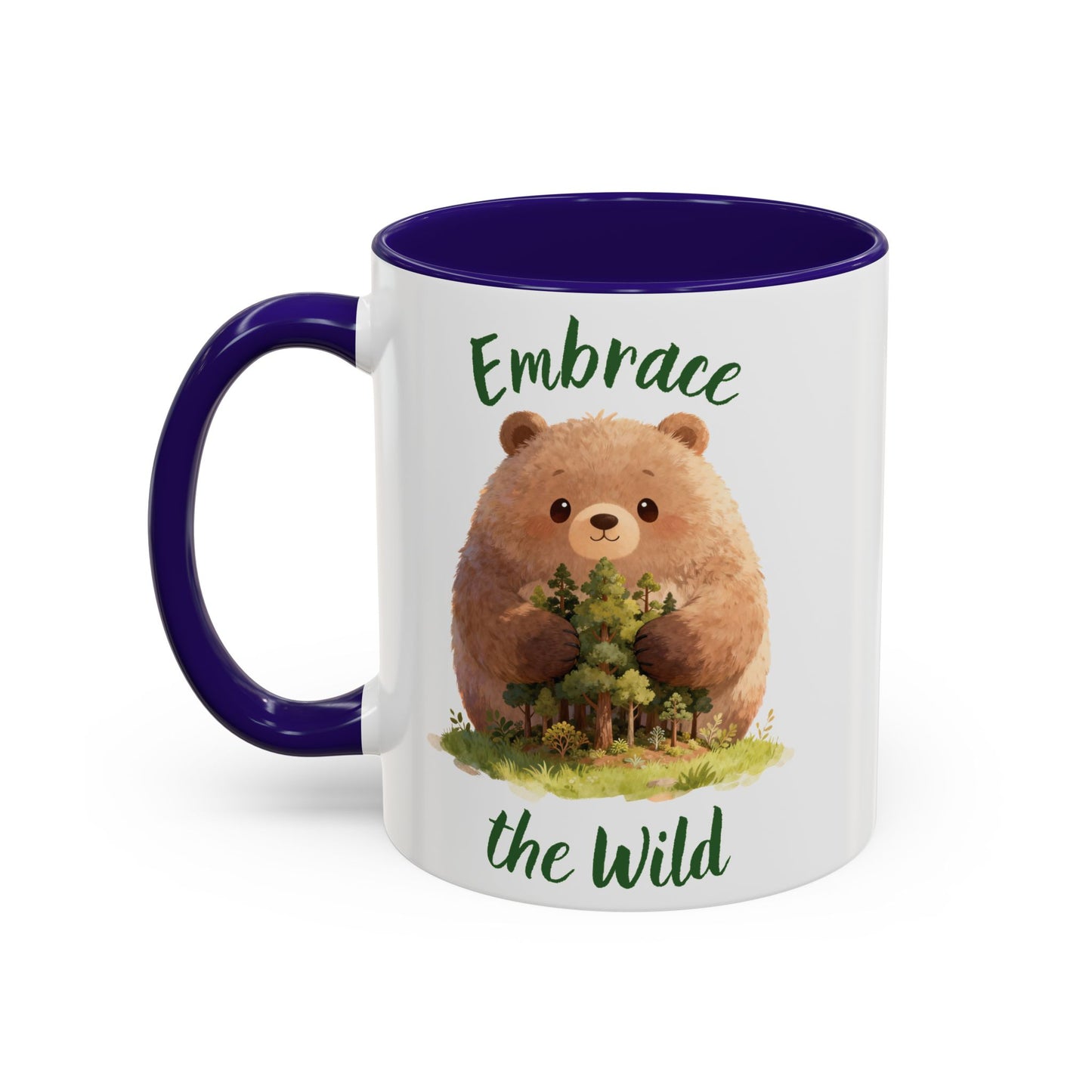 Brown Bear Hug Coffee Mug — Cute Woodland Animal Accent Mug (11oz / 15oz)