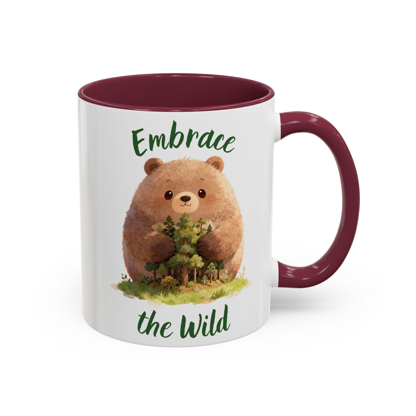 Brown Bear Hug Coffee Mug — Cute Woodland Animal Accent Mug (11oz / 15oz)
