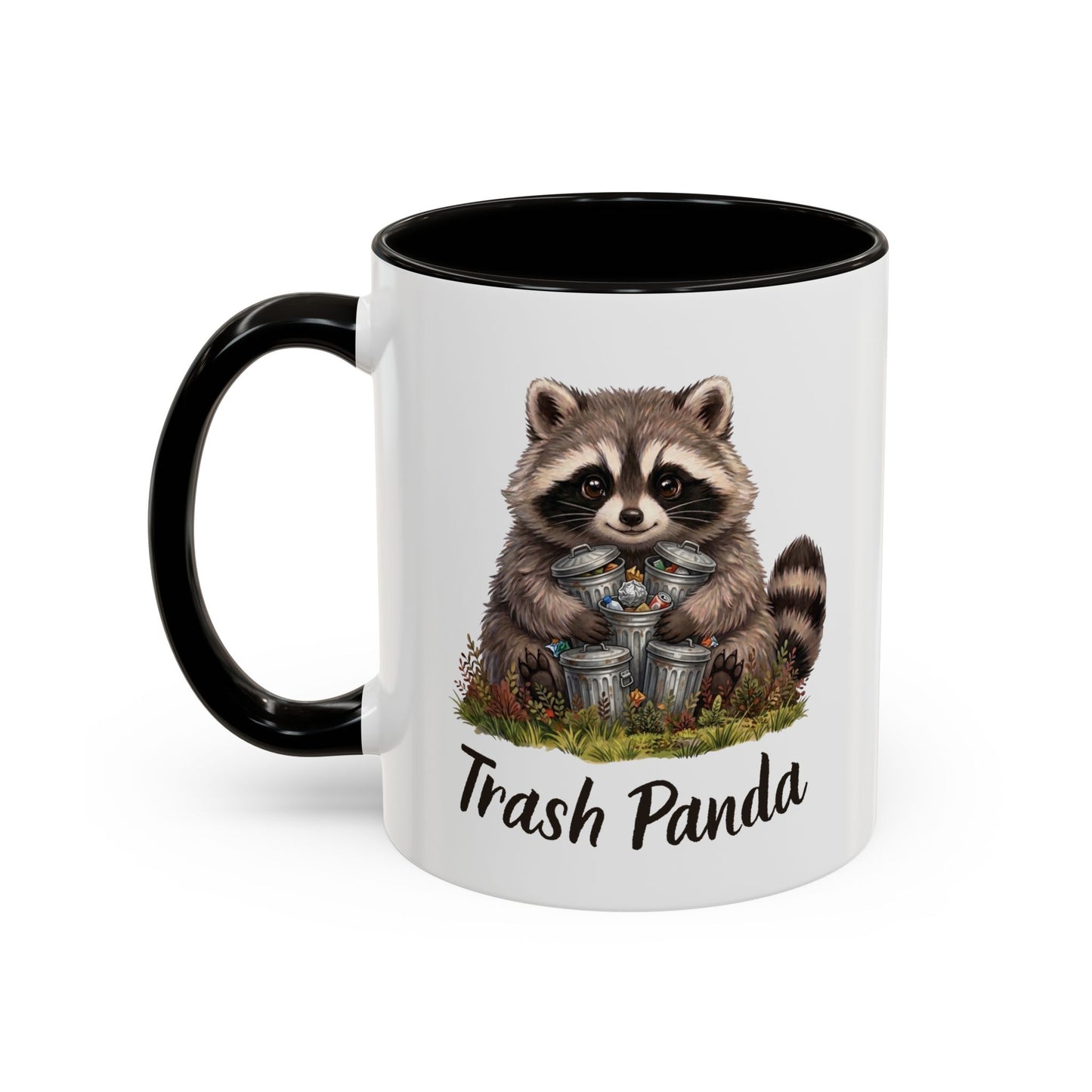Racoon (Trash Panda) Hug Coffee Mug | Cute Racoon Forest Animal Accent Mug (11oz / 15oz)