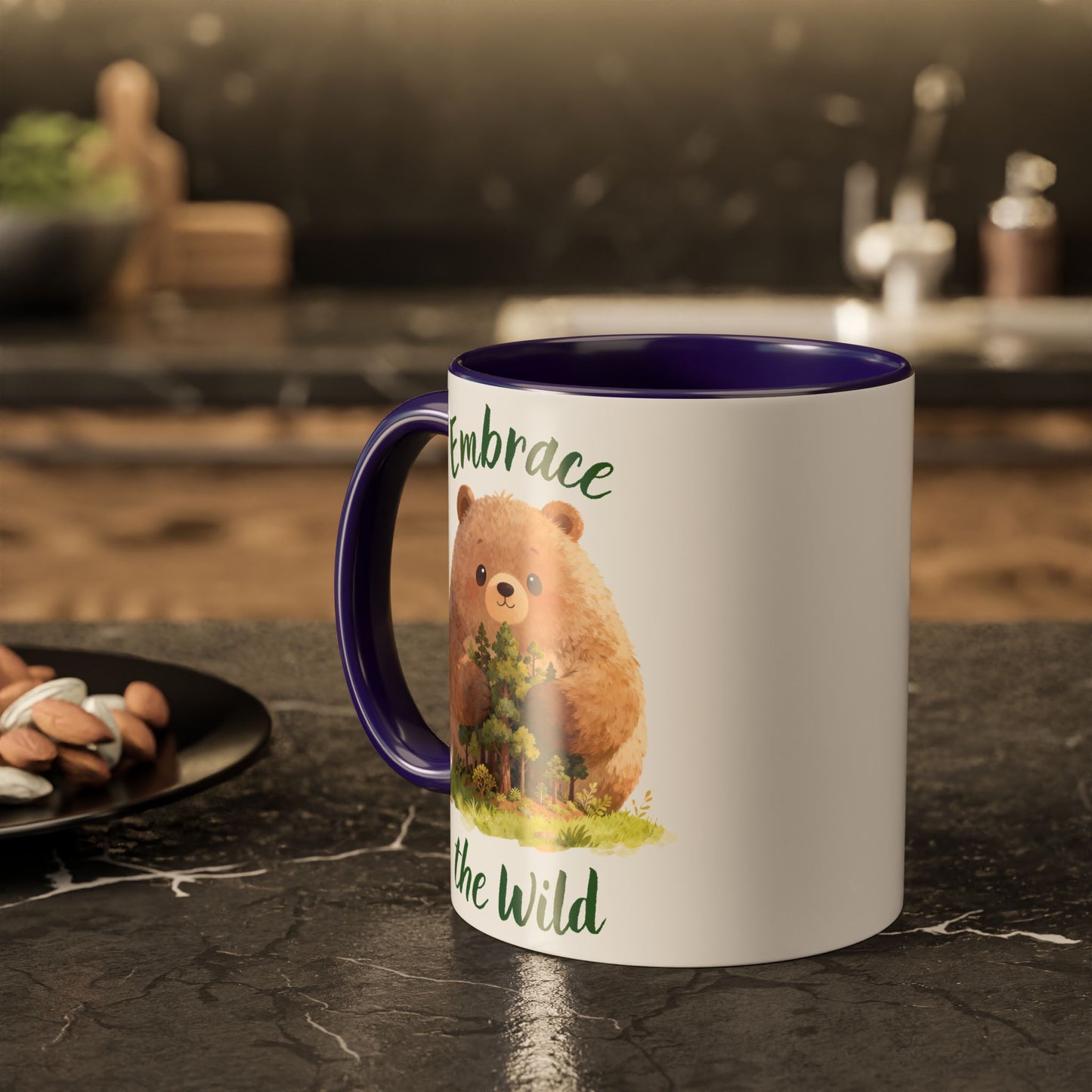 Brown Bear Hug Coffee Mug — Cute Woodland Animal Accent Mug (11oz / 15oz)
