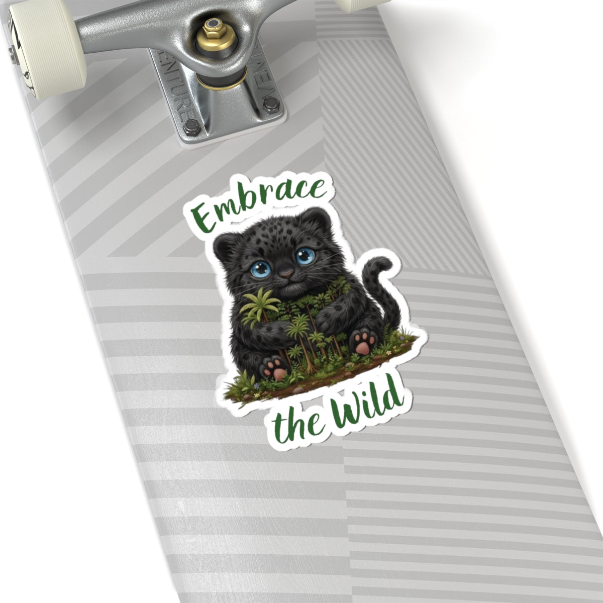 Panther Cub Sticker — Cute "Embrace the Wild" Kiss-Cut Decal