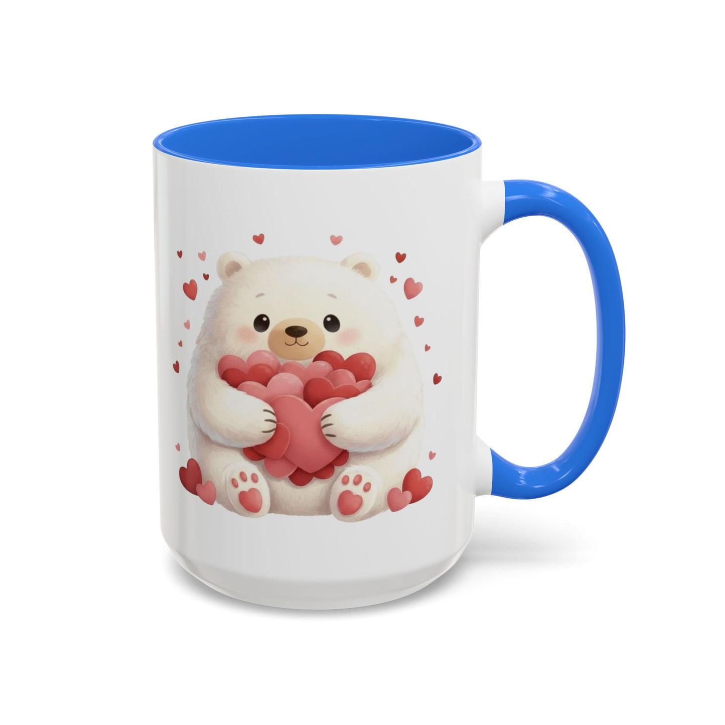 Polar Bear Heart Hug Coffee Mug | Cute Animal Accent Mug (11oz / 15oz)