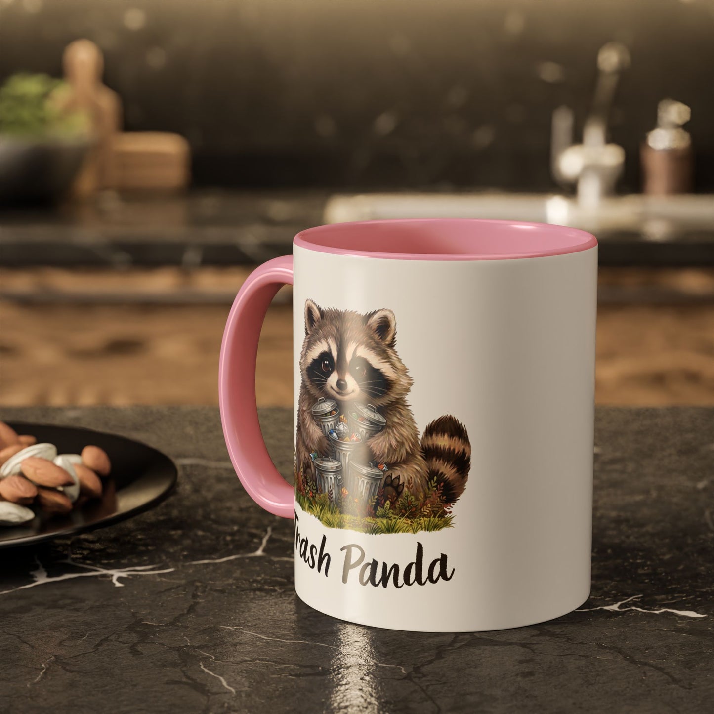 Racoon (Trash Panda) Hug Coffee Mug | Cute Racoon Forest Animal Accent Mug (11oz / 15oz)