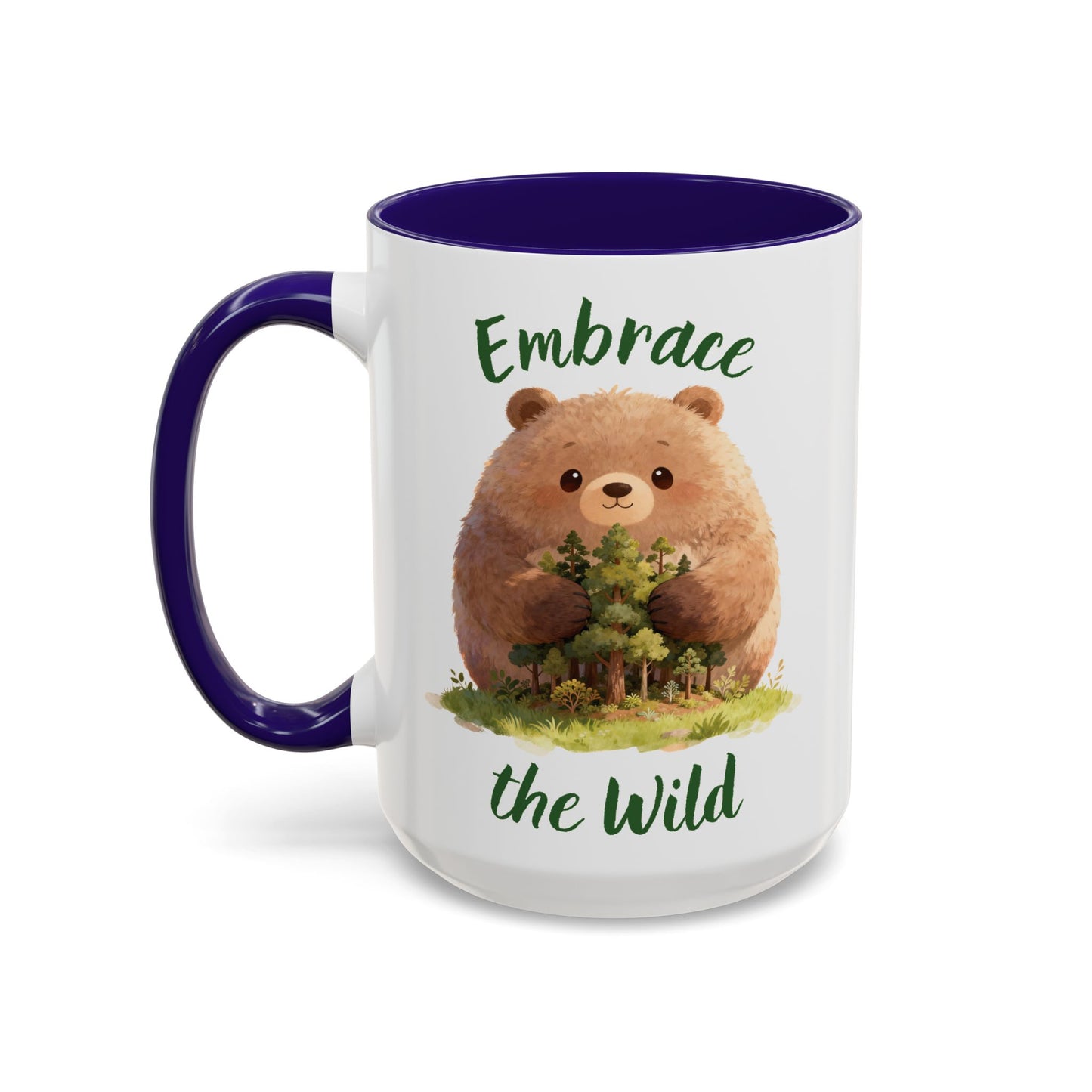 Brown Bear Hug Coffee Mug — Cute Woodland Animal Accent Mug (11oz / 15oz)