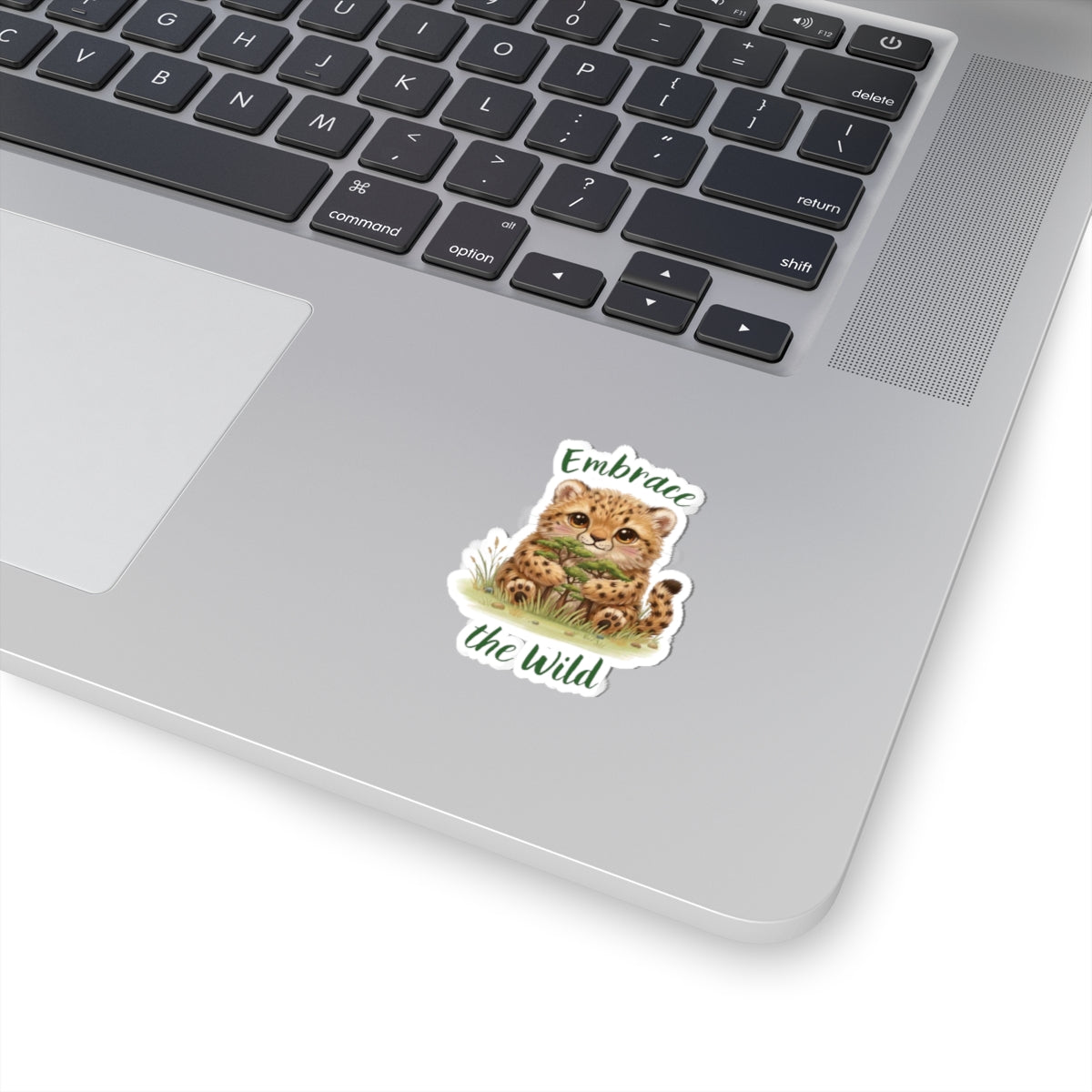 Cheetah Cub Sticker — Cute "Embrace the Wild" Kiss-Cut Sticker
