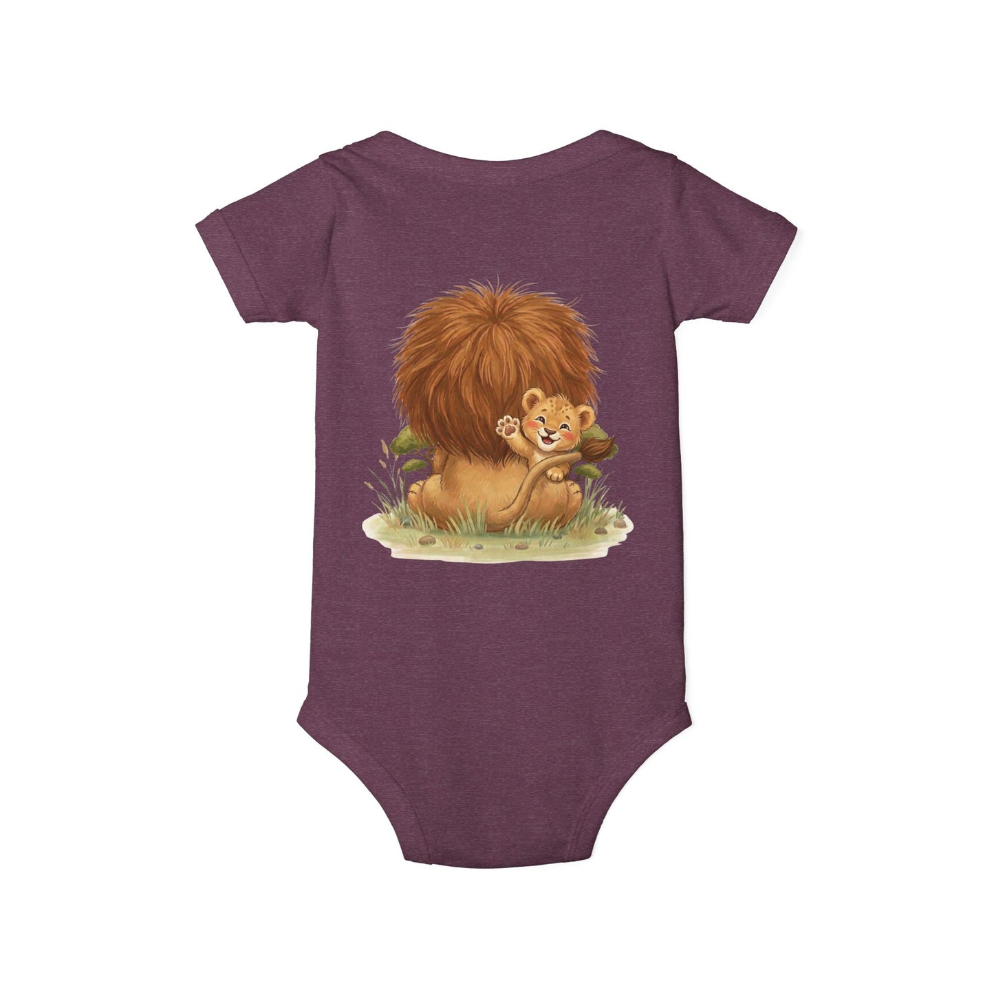 Cute Lion Onesie with Graphic on Front & Back | Embrace the Wild | Infant Jersey One Piece