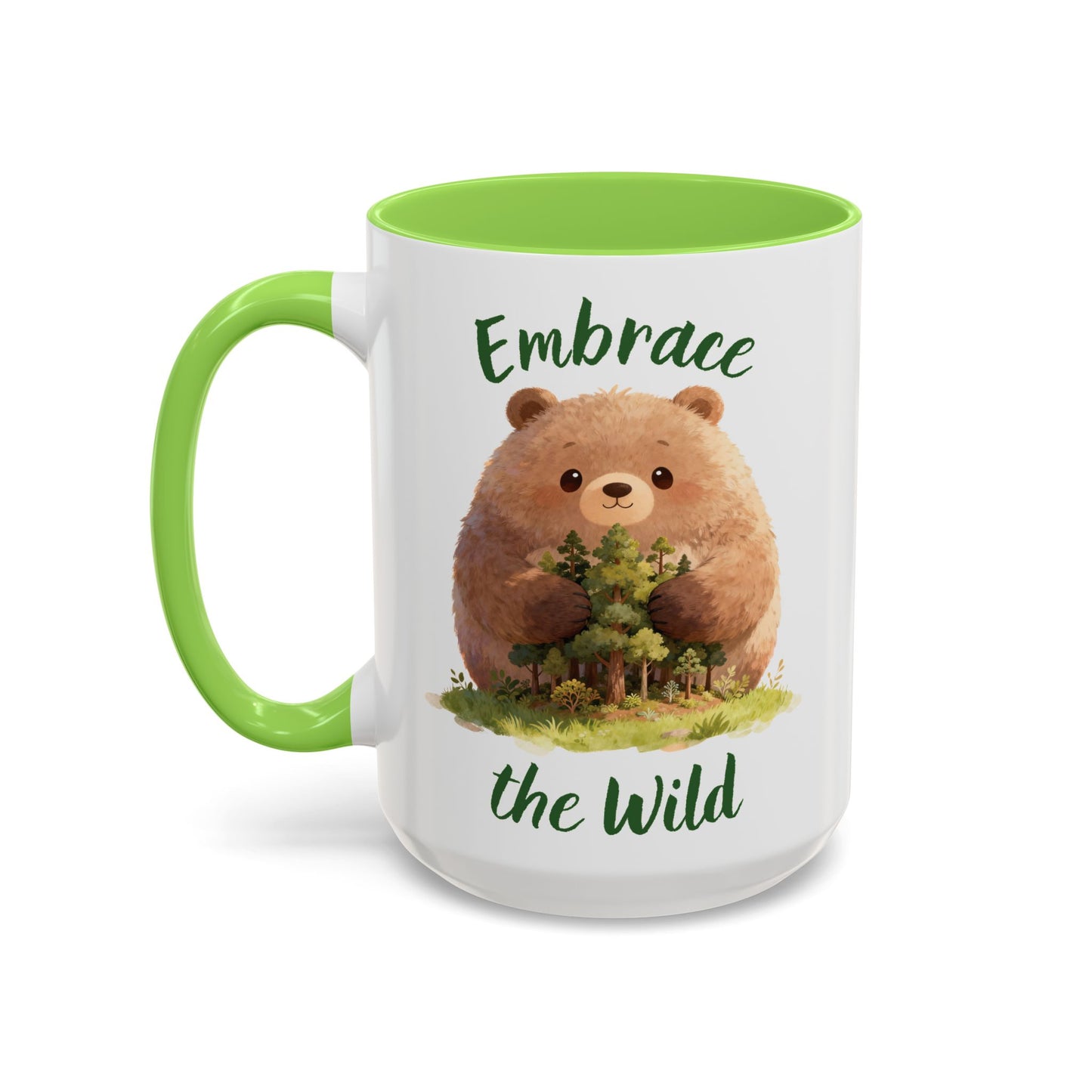 Brown Bear Hug Coffee Mug — Cute Woodland Animal Accent Mug (11oz / 15oz)