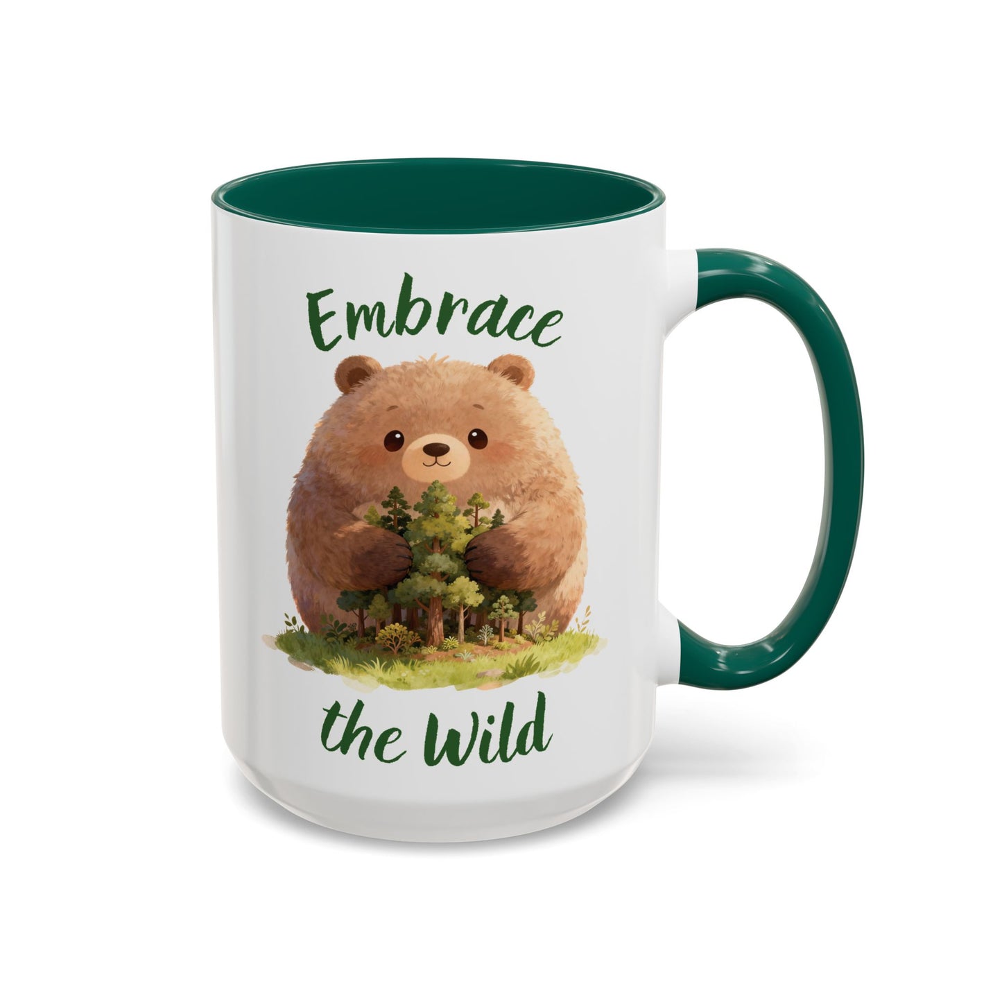 Brown Bear Hug Coffee Mug — Cute Woodland Animal Accent Mug (11oz / 15oz)