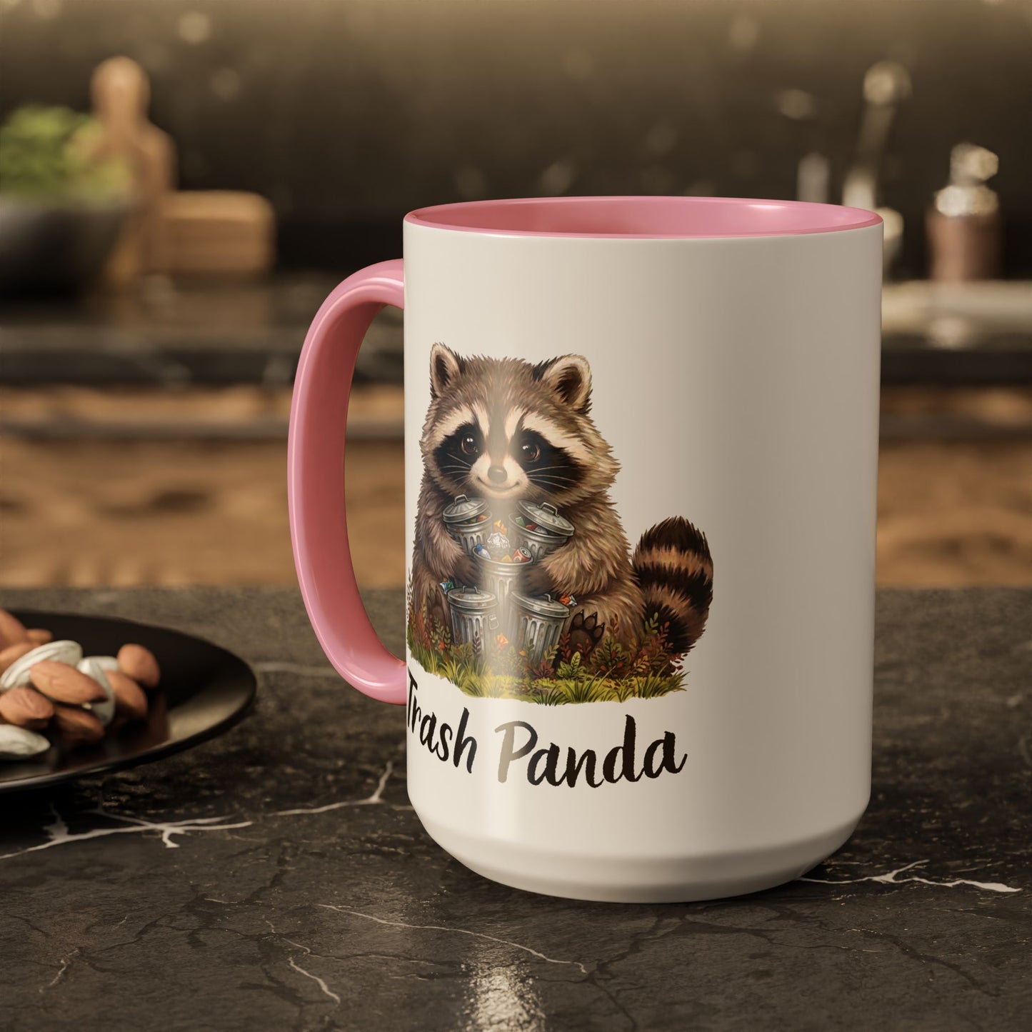 Racoon (Trash Panda) Hug Coffee Mug | Cute Racoon Forest Animal Accent Mug (11oz / 15oz)