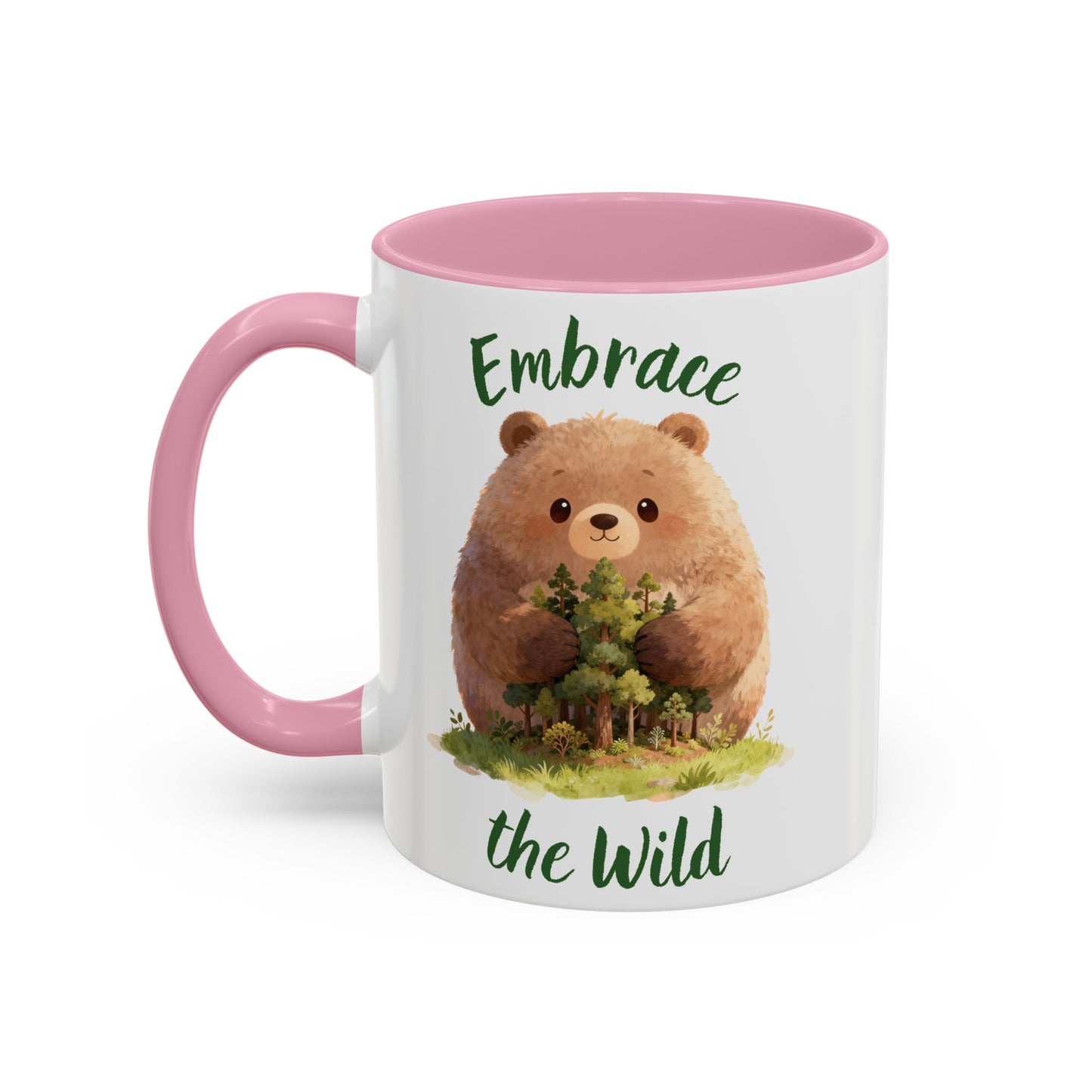 Brown Bear Hug Coffee Mug — Cute Woodland Animal Accent Mug (11oz / 15oz)