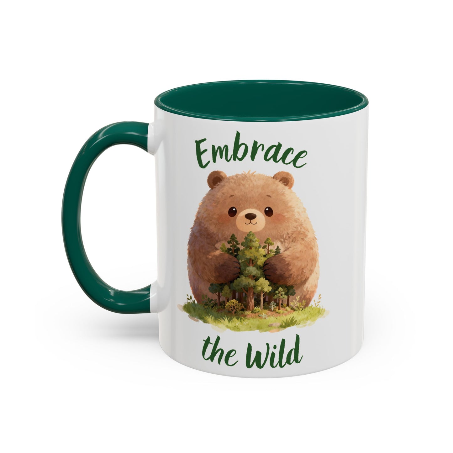 Brown Bear Hug Coffee Mug — Cute Woodland Animal Accent Mug (11oz / 15oz)