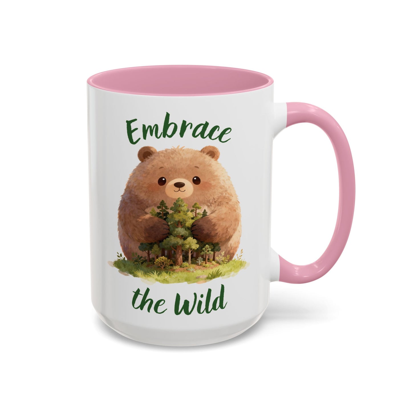 Brown Bear Hug Coffee Mug — Cute Woodland Animal Accent Mug (11oz / 15oz)