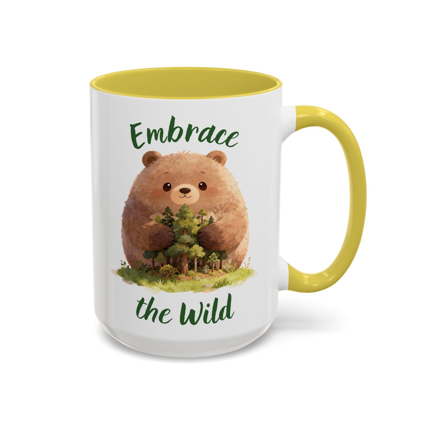 Brown Bear Hug Coffee Mug — Cute Woodland Animal Accent Mug (11oz / 15oz)