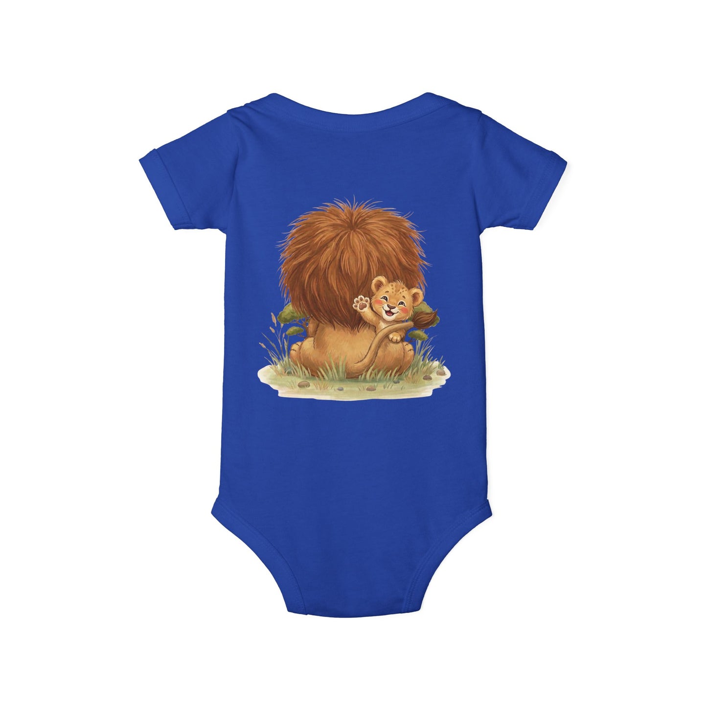 Cute Lion Onesie with Graphic on Front & Back | Embrace the Wild | Infant Jersey One Piece