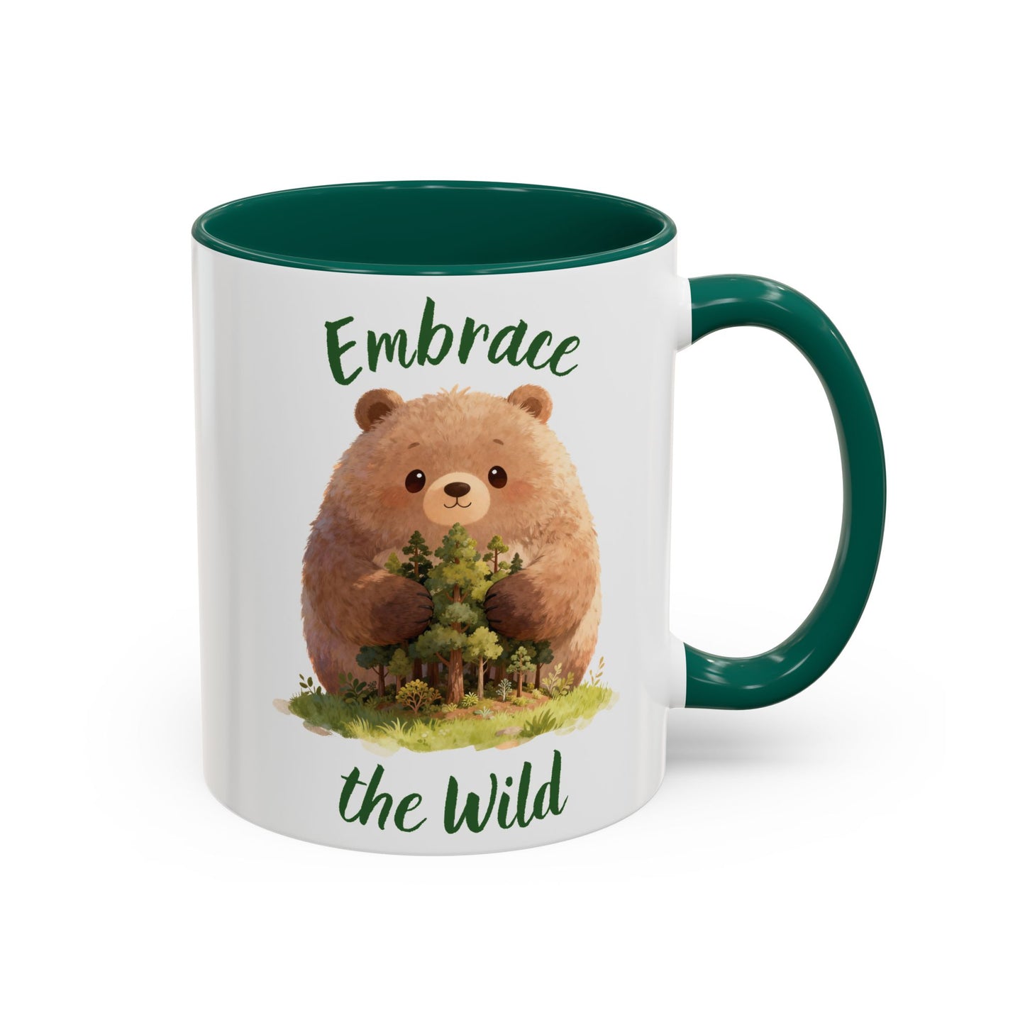 Brown Bear Hug Coffee Mug — Cute Woodland Animal Accent Mug (11oz / 15oz)