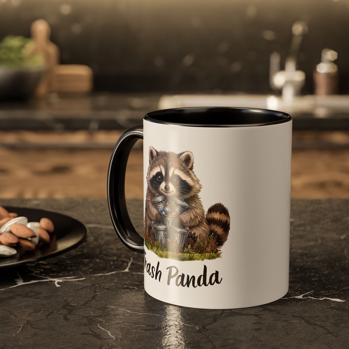 Racoon (Trash Panda) Hug Coffee Mug | Cute Racoon Forest Animal Accent Mug (11oz / 15oz)