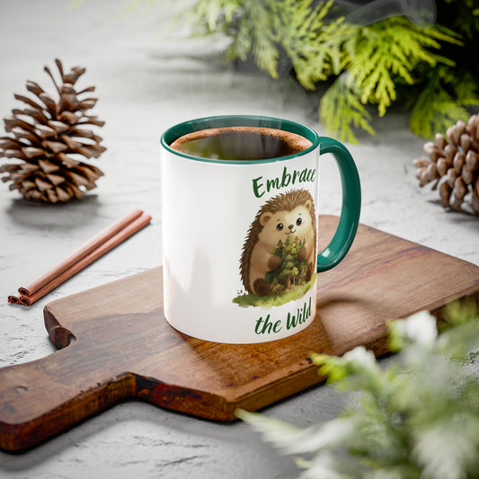 Coffee Mug — Hedgehog Hug Coffee Mug - Animal Accent Mug (11oz / 15oz)