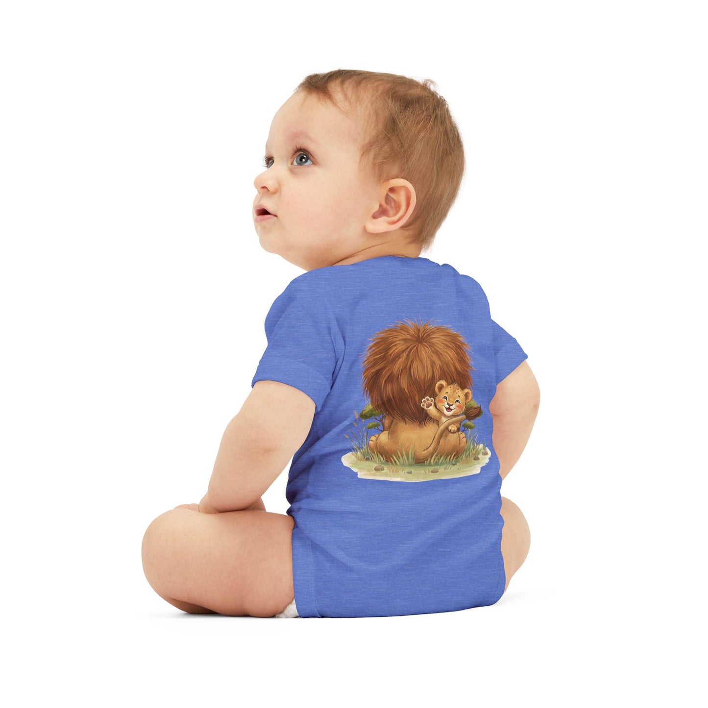 Cute Lion Onesie with Graphic on Front & Back | Embrace the Wild | Infant Jersey One Piece