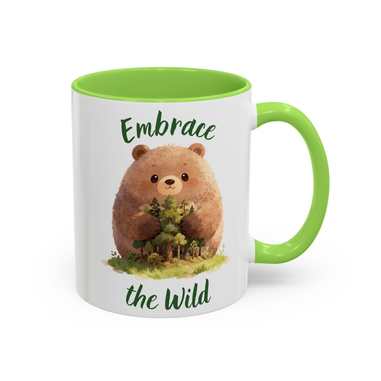 Brown Bear Hug Coffee Mug — Cute Woodland Animal Accent Mug (11oz / 15oz)