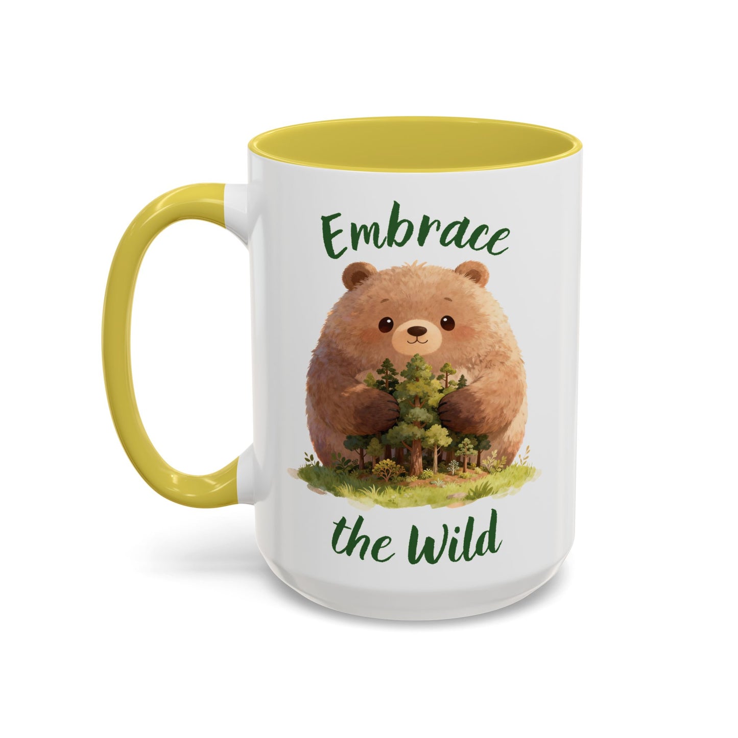Brown Bear Hug Coffee Mug — Cute Woodland Animal Accent Mug (11oz / 15oz)