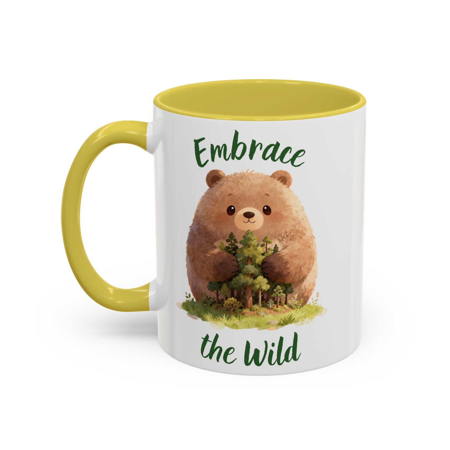 Brown Bear Hug Coffee Mug — Cute Woodland Animal Accent Mug (11oz / 15oz)