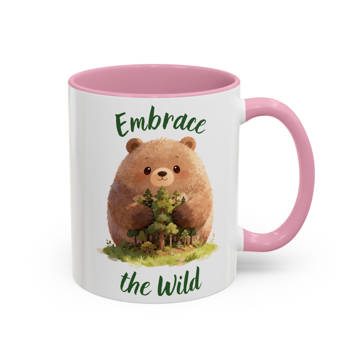 Brown Bear Hug Coffee Mug — Cute Woodland Animal Accent Mug (11oz / 15oz)