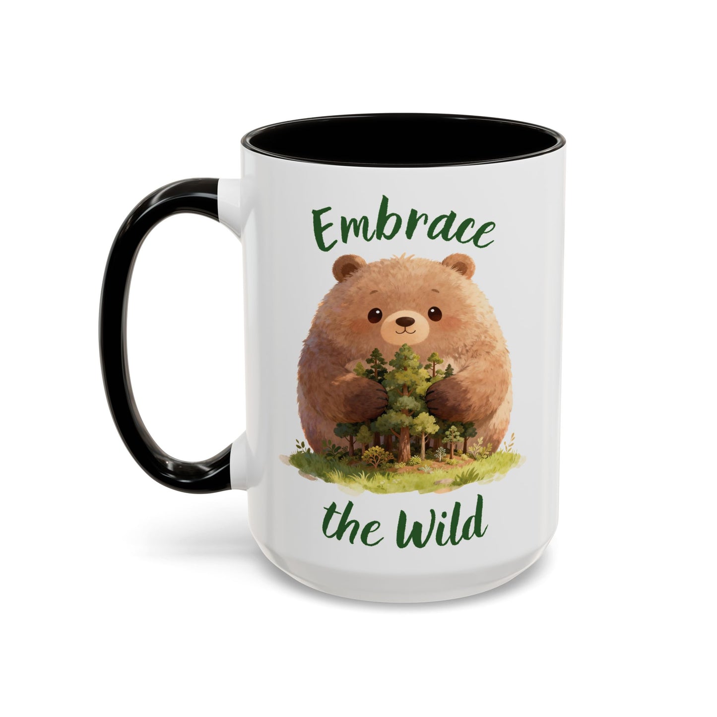 Brown Bear Hug Coffee Mug — Cute Woodland Animal Accent Mug (11oz / 15oz)