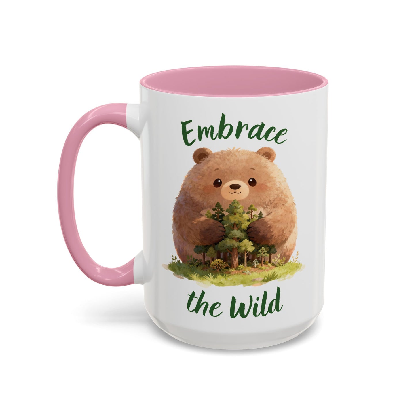 Brown Bear Hug Coffee Mug — Cute Woodland Animal Accent Mug (11oz / 15oz)