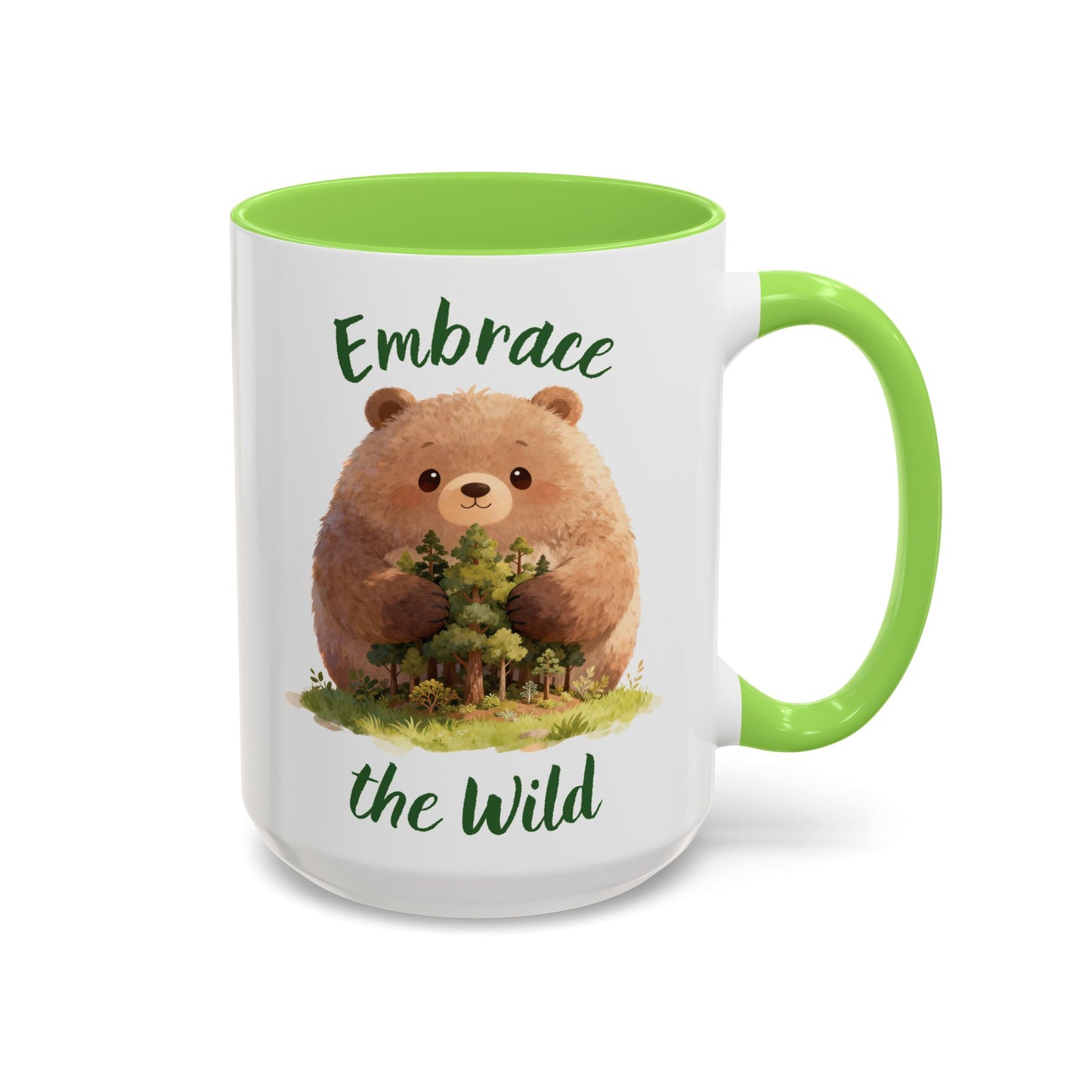 Brown Bear Hug Coffee Mug — Cute Woodland Animal Accent Mug (11oz / 15oz)