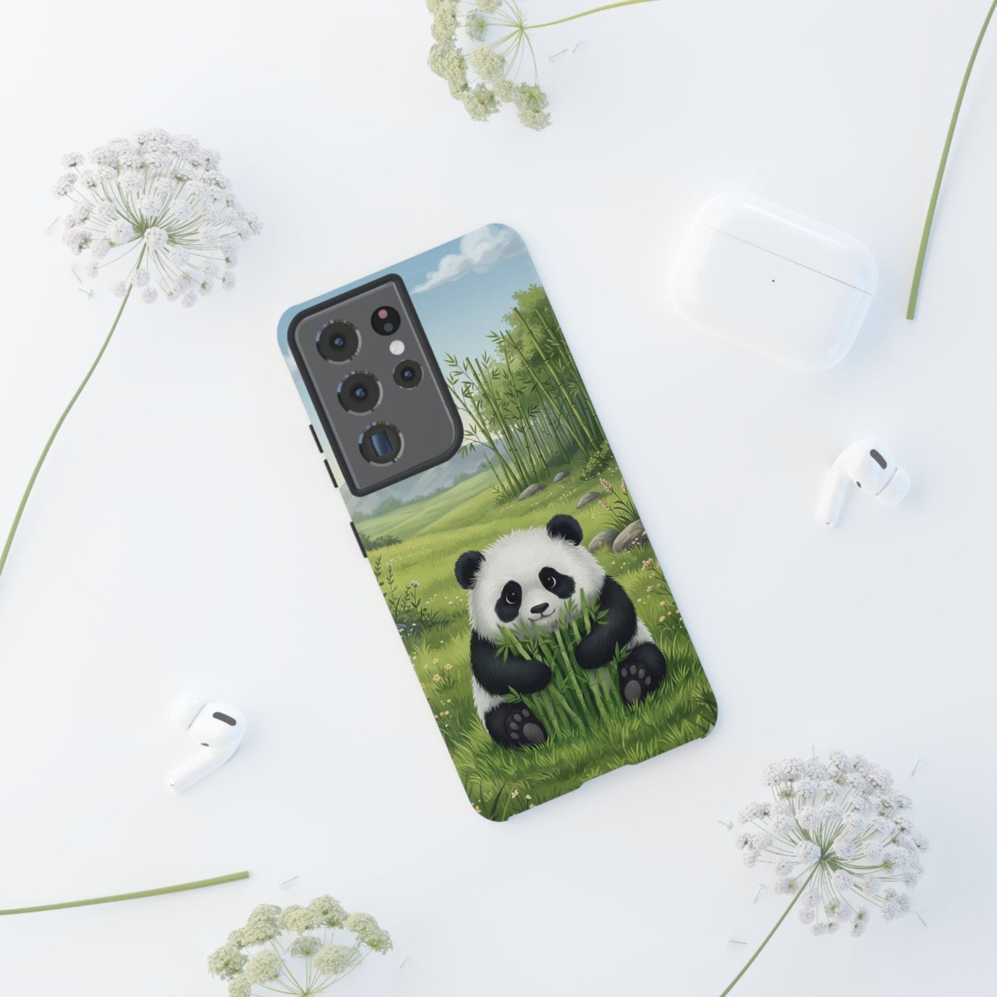Samsung Galaxy Phone Case — Cute Bamboo-Loving Panda Protective Cover