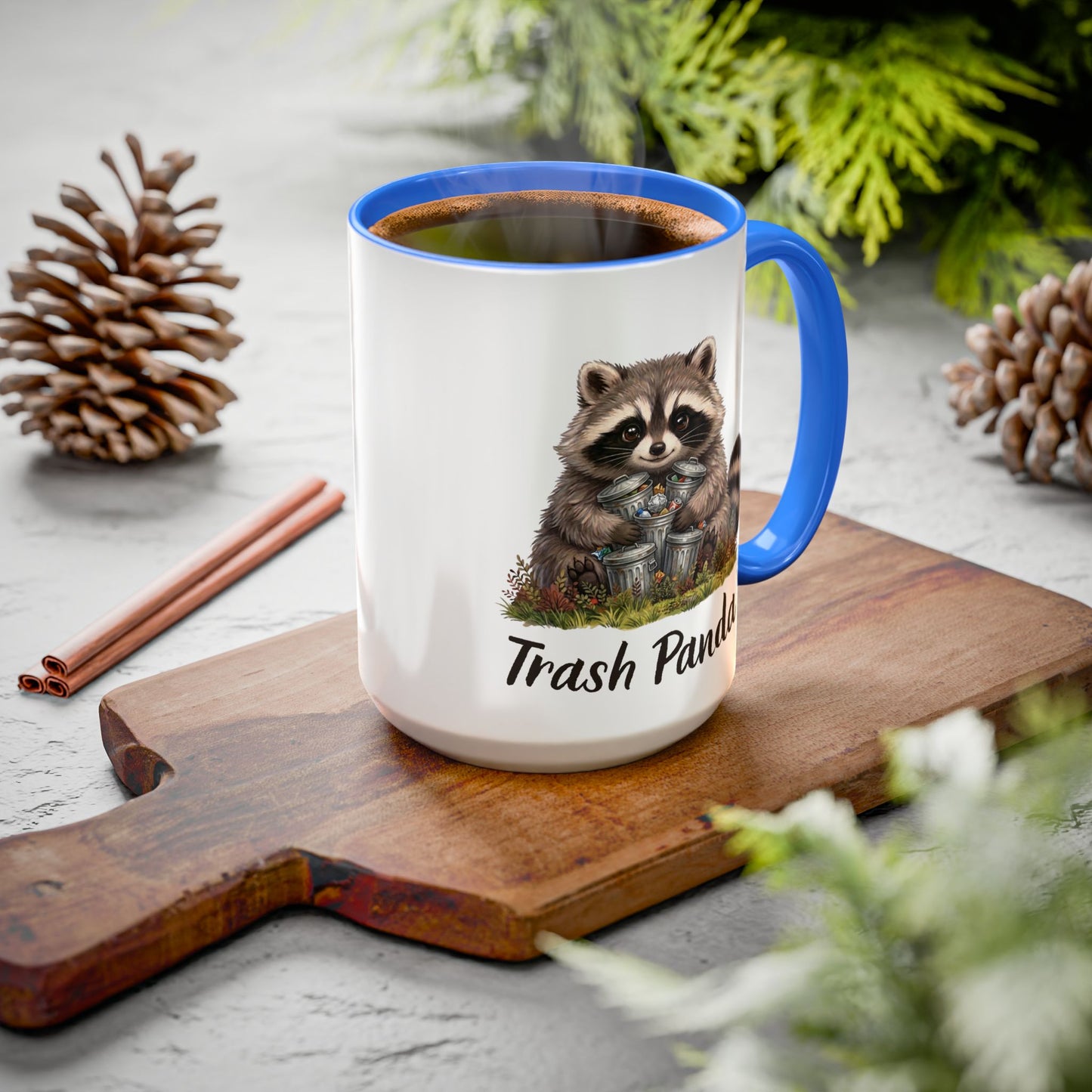 Racoon (Trash Panda) Hug Coffee Mug | Cute Racoon Forest Animal Accent Mug (11oz / 15oz)