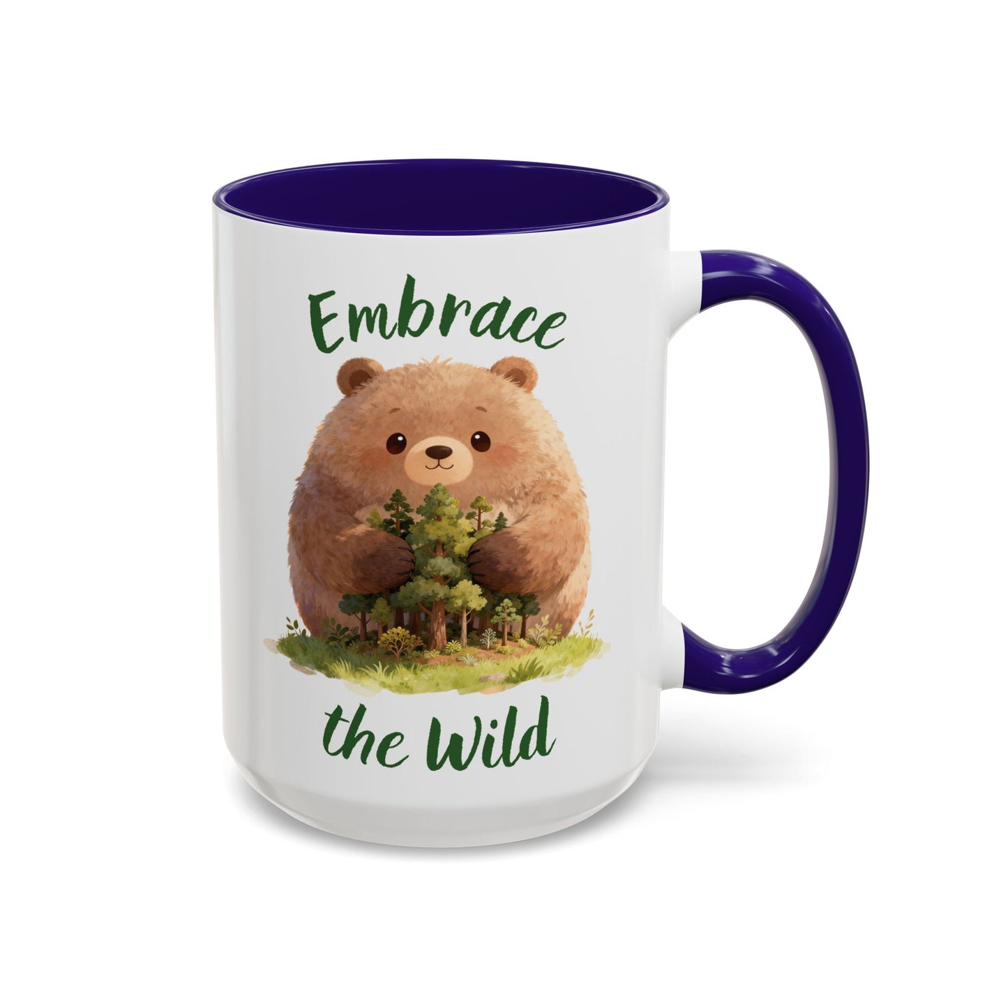 Brown Bear Hug Coffee Mug — Cute Woodland Animal Accent Mug (11oz / 15oz)